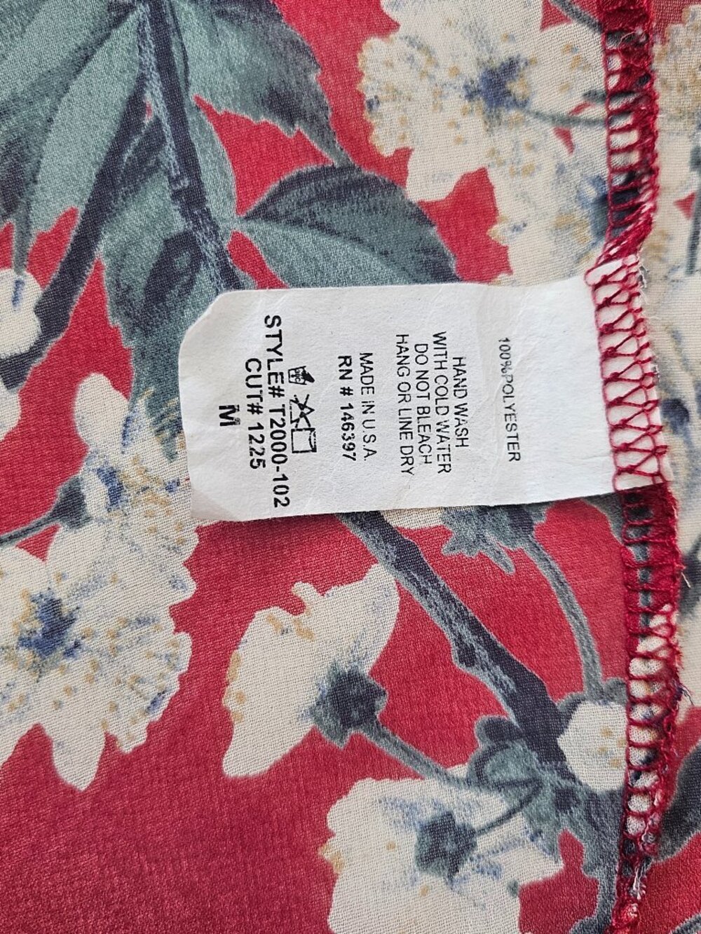 Elle CLO Red Floral Sheer Boho Kimono Cardigan Open Front Medium - Picture 7 of 9